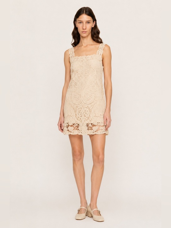 Sea New York Dresses & Skirts - Sea New York Lace Crochet Mini Dress in Beige